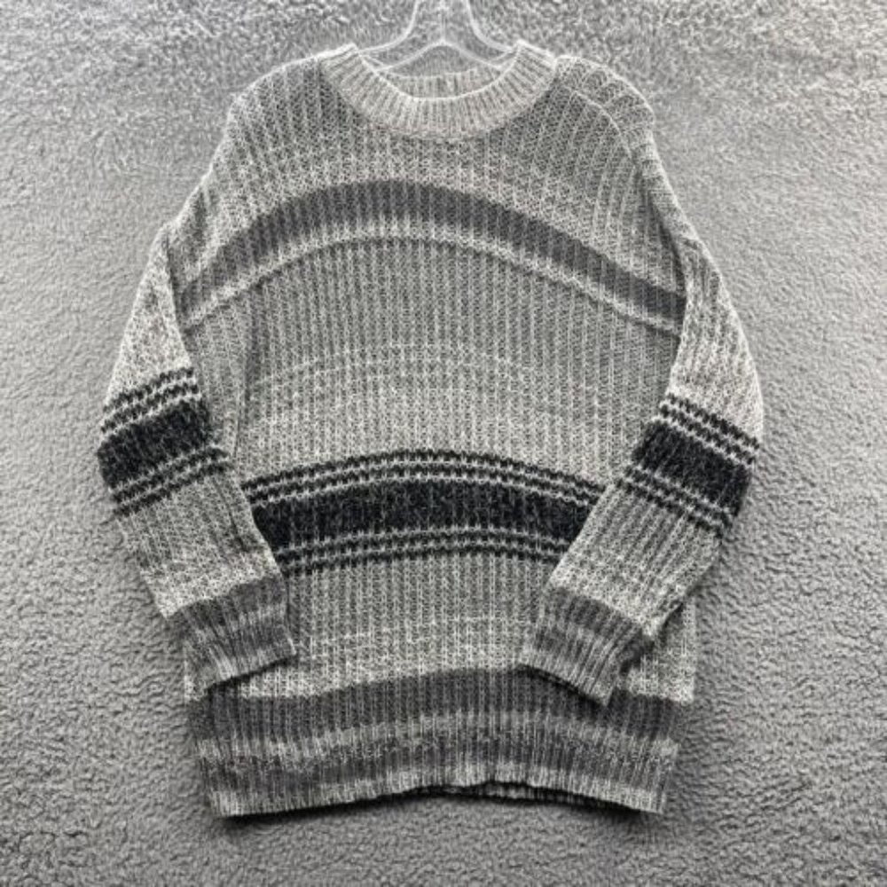 American Eagle Sweater Women's Size Small Grey Striped Sweater Women's Size S